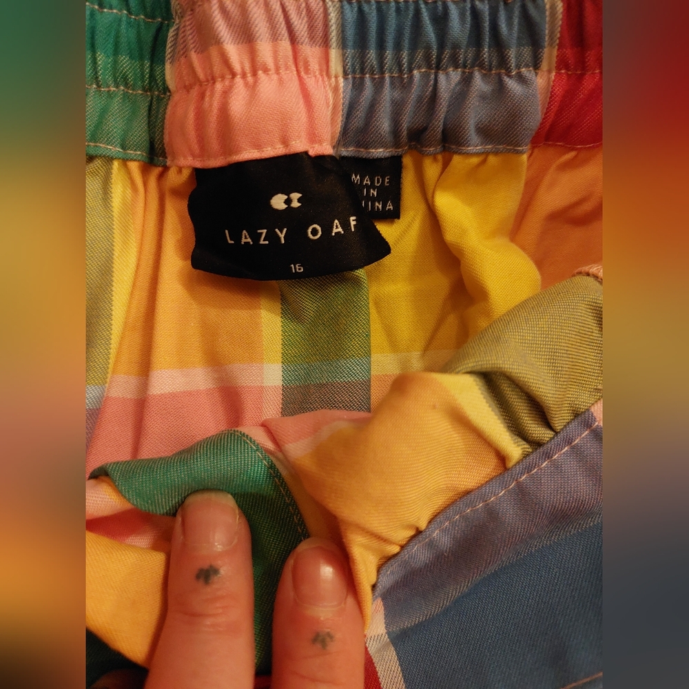 Colorful Plaid Shirt And Skirt Set - Picture 8 of 8
